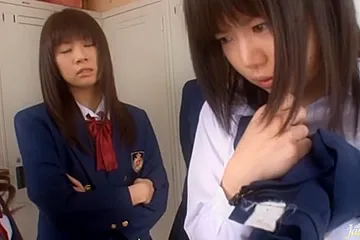 Anri Nonaka and Kurumi crazy Asian schoolgirls have sex (18+) - porn video