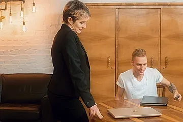 TUTOR4K. Tutor makes man weak in his knees so he cant stop fucking MILF - porn video
