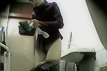 Girl Changes Pad In Public Toilet - porn video