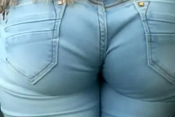 Jeans wedgie in cute girl's ass crack - porn video