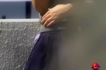 Asian babe texting on a sunny day boob sharked and licked. - porn video