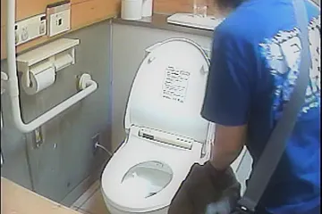 Real amateur girls pissing on the public toilet video - porn video