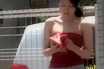 Girl got boob sharked while going through her scrapbook - porn video