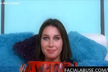 Pretty whore gets throat fucked & degraded on her first porn - porn video