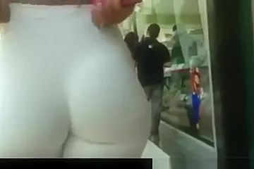Lovely Curvy Ass in white leggings - porn video