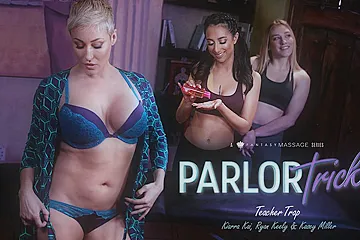 Ryan Keely & Kiarra Kai in Parlor Tricks: Teacher Trap, Scene #01 - FantasyMassage - porn video