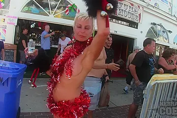 Nude Girls With Only Body Paint Out In Public On The Streets Of Fantasy Fest 2018 Key West Florida - NebraskaCoeds - porn video