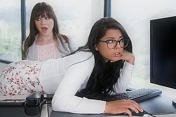 Alison Rey,Gina Valentina in Lady Boss: The IT Nerd, Scene #01 - GirlsWay - porn video