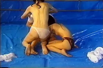 Oiled Japanese Catfight - porn video