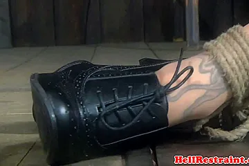 Bound bdsm sub gagged before nt with tools - porn video