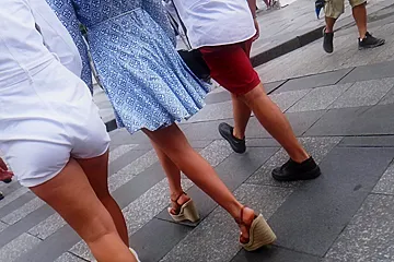 Hot Brunette In YSL High Heels Wedges - porn video