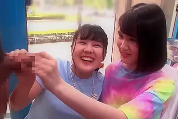 Shy Japanese Beauties Gives Handjob Cumshot To Stranger In Glass Room - porn video