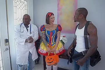 Ivy Lebelle goes trick or treating for double penetration - BangTrickery - porn video