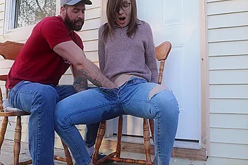 Squirting Outside In My Jeans - Neighbours Watching - porn video