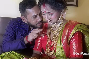 Newly Married Indian Girl Sudipa Hardcore Honeymoon First night sex and creampie - Hindi Audio - porn video