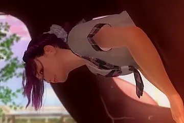 公園の遊具の穴にお尻がはまり抜けなく成った制服の女の子を触り突き入れて前からもフェラをさせ口内射精に中出し潮吹きまでしています。 - porn video