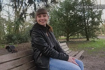 pretty 18 year old brunette goes to a porn casting - porn video