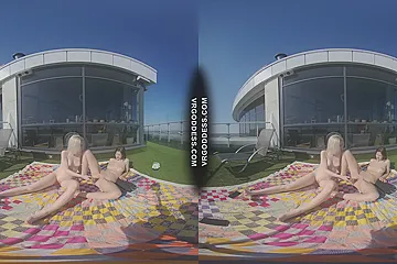 2 Hot Girls Rebeka Ruby And Ingrida Masturbating In The Sun With Glass Dildos Bubbles And Sunbathing - porn video