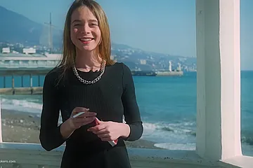 Slim Chick Basks In The Sun With A Cigarette In Her Hand - porn video