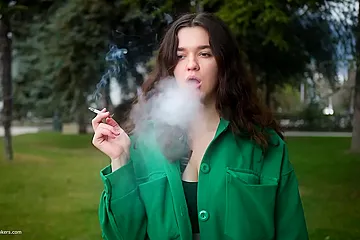 Beautiful Brunette Is Smoking Cork Strong Cigarettes - porn video