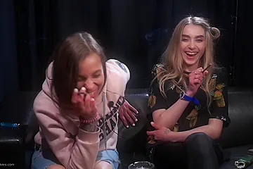 Two Friends Step mommies Are Smoking, Talking And Kissing For The First Time - porn video