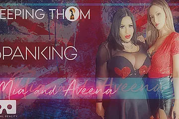 Mia and Aveena - Double Spanking - PeepingThom - porn video
