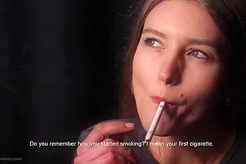 Kate Is Giving An Interview And Smoking 100mm Cigarettes - porn video