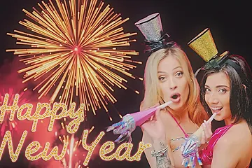 Pmv (vr Music Video By Fap Vr) - Happy New Year, Emily Pink And Ria Sunn - porn video