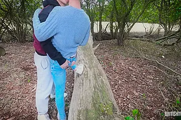 The Most Gorgeous Ass & Hung Cock Bareback Fuck Ever! Have Rough Sex In Public Woods Hot Pov! - porn video