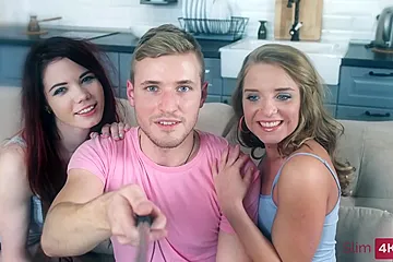 Sofi Goldfinger In Two Sexy Teens With Slim Nude Bodies Enjoying Hardcore Anal In An Ffm (18+) - porn video