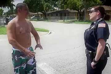 Outdoors With A Big And Two Horny And Thirsty Cops Looking For A Cock - porn video