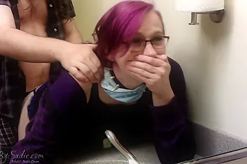 Quarantine Quickie In Public Restroom (close-up Creampie) - porn video