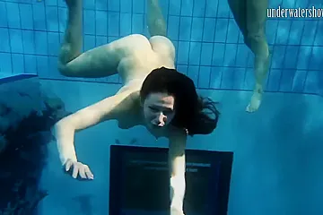 Girls Andrea And Monica Stripping One Another Underwater - porn video