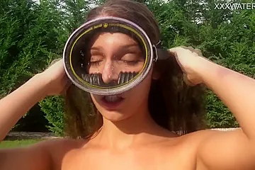Underwater Self Sex With Purple Dildo By Nora Shmandora - porn video
