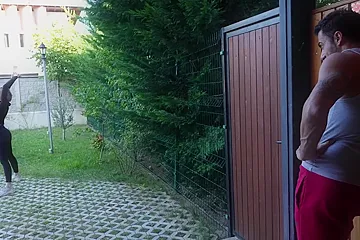 Erica Mori In Fuck Me Quietly! Sporty Hot Teen Hard Fucks The Neighborhood Guy In The Backyard Of Her House! (18+) - porn video
