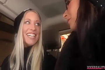 Uma Zex And Lara Cumkitten - Two Hotties Took Amateur Dude In The Car For Sex Playing - porn video