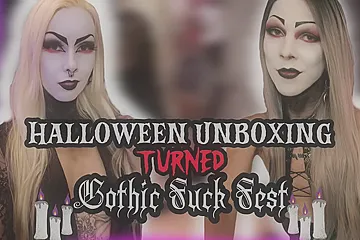 SARINAANDROBIN - Halloween Unboxing Turned Gothic Fuck Fest - porn video