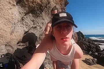 Little Arden And Teeny Ginger - Sex On The Beach With Gorgeous Fit Girlfriend! She Loves To Do It Outdoor (18+) - porn video