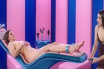 Bound And Tickled To The Limitation - Stripped Hot Girl In Feet And Tickling Fetish Challenge - porn video