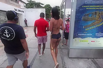 Brazilian "Kendal", Debora Andrade Walks Almost Naked On The - porn video