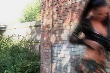 Kinky army couple enjoys having hardcore sex outdoors - porn video