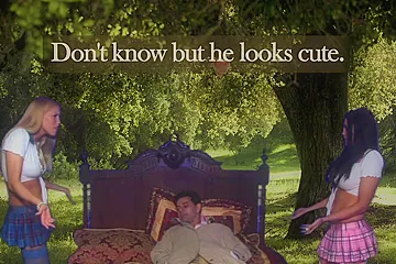 Hot threesome inside the magic forest - porn video