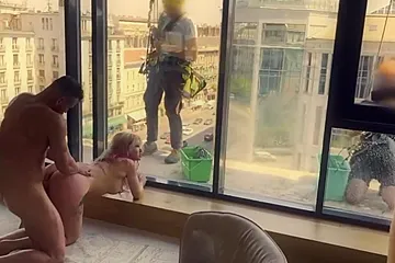 Anal Pissing, Fucking In Front Of Windows Cleaners - porn video
