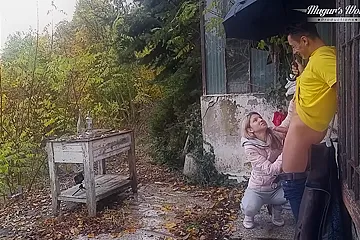 Gina Gerson, Rainy Day And Mugur In Behind The Of Outdoor Fucking Session In A - porn video