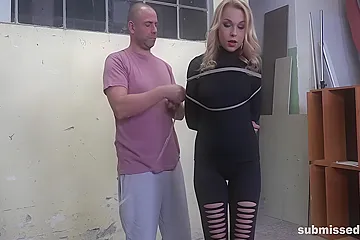 Blonde Babe Is Tied,gagged And Spanked - porn video