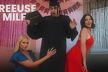 The Perks Of Graduation With Brooke Barclays, Vanessa Cage And Hazel Eyes - porn video