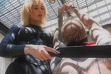 Heavy - Heavy Gets Flogged And Edged In An Alley With Lucy Heart - porn video