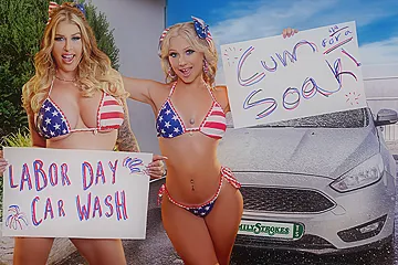 Venus Rivers And Lolly Dames In Car Wash Duo Shake Tits And Score Big - porn video