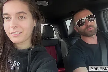 I Let James Fuck Me Against A Tree After The Car With Abbie Maley And James Deen - porn video