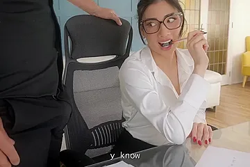 Boss Gets An Anal Fuck From Her Employee In The Office, Ending With A Creampie In Her Ass! With Papi Rodriguez And Emily Pink - porn video